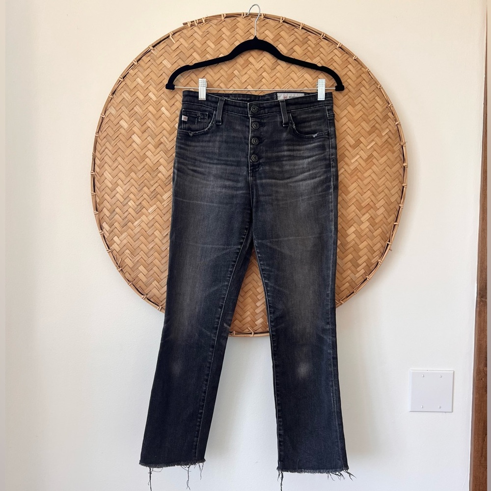 AG AG-ED DENIM ADRIANO GOLDSCHMIED HIGH RISE BUTTON UP STRAIGHT LEG ISABELLA 28R